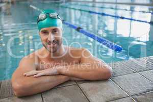 Portrait of a fit swimmer in the pool