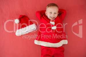 Little boy in santa costume
