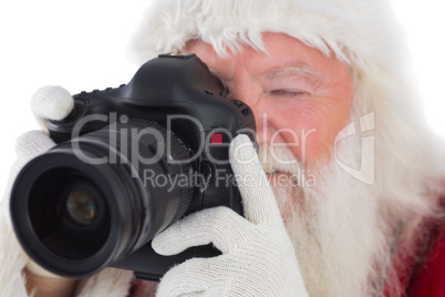 Santa is taking a picture