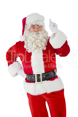 Serious santa claus pointing his finger