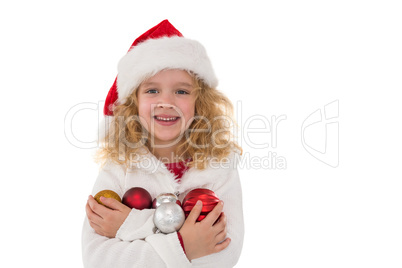 Festive little girl smiling at camera