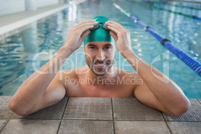 Portrait of a fit swimmer in the pool