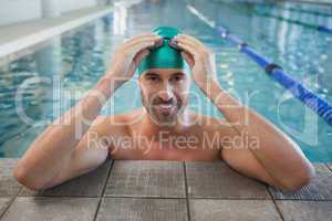 Portrait of a fit swimmer in the pool