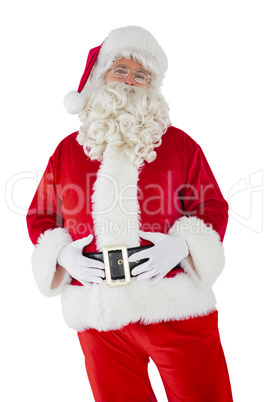 Santa claus holding his belly