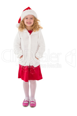 Festive little girl smiling at camera Festive little girl smiling at camera