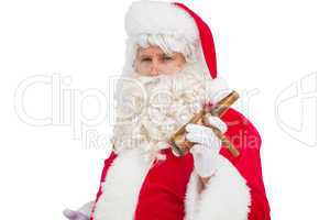 Santa claus holding beer and cigar