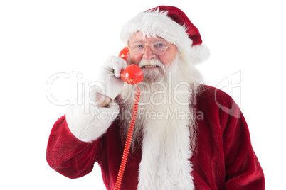 Santa on his red phone