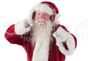 Santa is listening some music