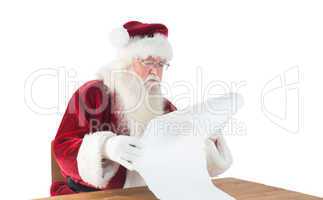 Santa reads a long list