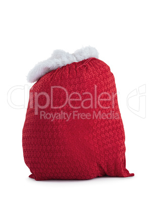 Santas red bag standing alone