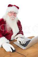 Santa surfs on the internet