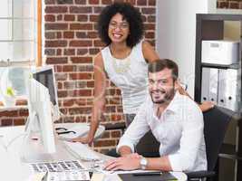 Portrait of smiling photo editors