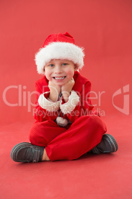 Cute little boy in santa costume