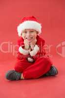 Cute little boy in santa costume