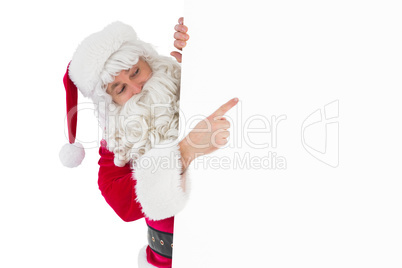 Festive father christmas presenting sign