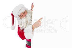 Festive father christmas presenting sign