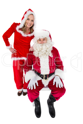 Santa and Mrs Claus smiling at camera