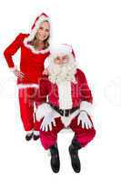 Santa and Mrs Claus smiling at camera