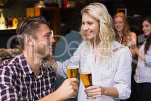 Young couple having a drink together