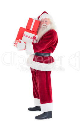 Santa carries a few presents
