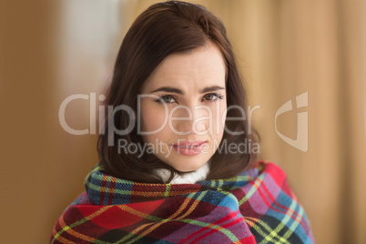 Portrait of a beauty brunette with cover