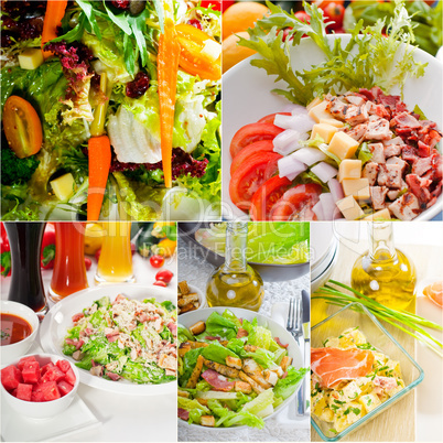 salad collage composition nested on frame