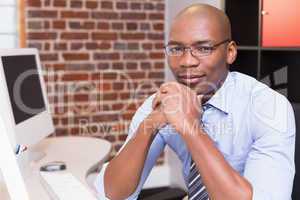 Confident businessman in office