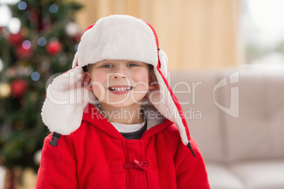 Festive little boy smiling at camera