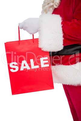 Santa claus holding sale bag