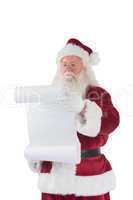 Santa Claus reads a list