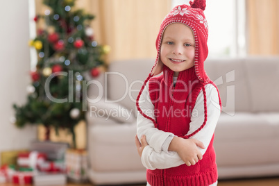 Festive little boy smiling at camera