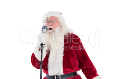 Santa Claus is singing Christmas songs