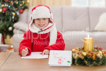 Festive little boy smiling at camera