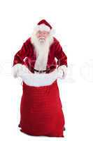 Santa open his red bag
