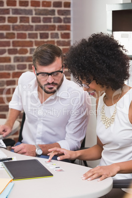 Photo editors at work in office