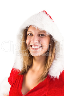 Sexy santa girl smiling at camera