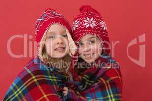 Festive little girls smiling at camera