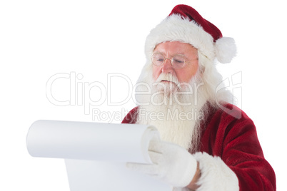 Santa Claus reads a list