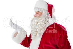 Father christmas with hand out