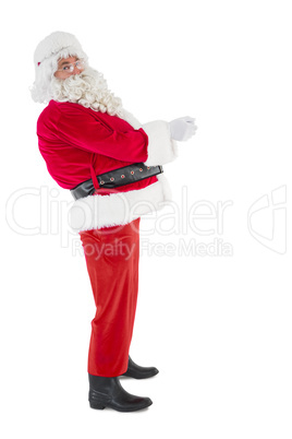 Joyful santa claus posing