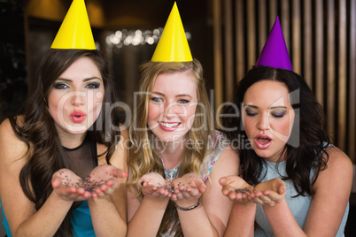 Attractive friends celebrating a birthday