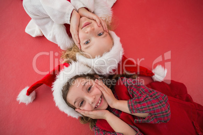 Festive little girls smiling at camera