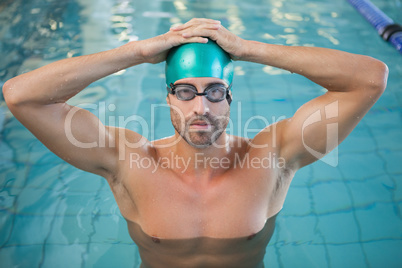 Portrait of a fit swimmer in the pool