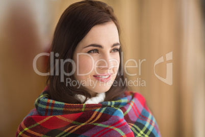 Portrait of a pretty brunette with cover