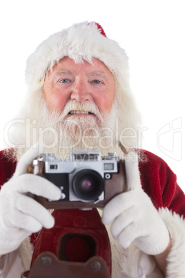 Santa is taking a picture