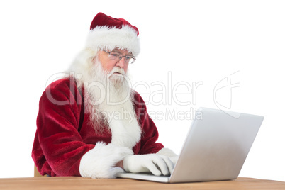 Santa surfs on the internet