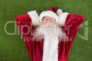 Santa lies, sleeps and has a nice dream