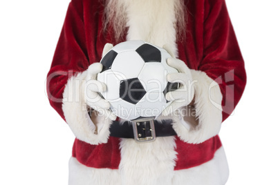 Santa holds a classic football