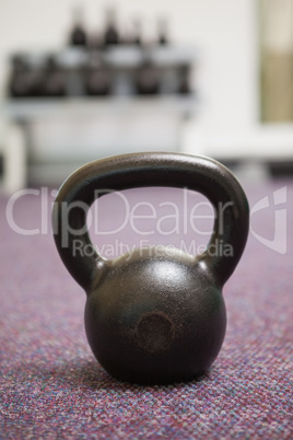 Close up of a kettle bell in gym