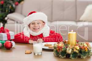 Festive little boy smiling at camera